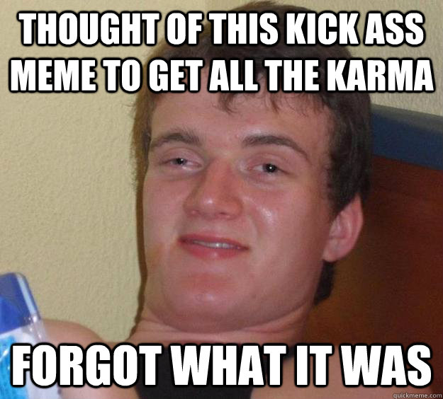 thought of this kick ass meme to get all the karma Forgot what it was  - thought of this kick ass meme to get all the karma Forgot what it was   10 Guy