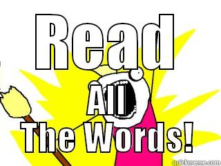 READ ALL THE WORDS! All The Things