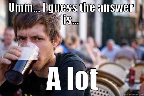 UMM... I GUESS THE ANSWER IS...  A LOT Lazy College Senior