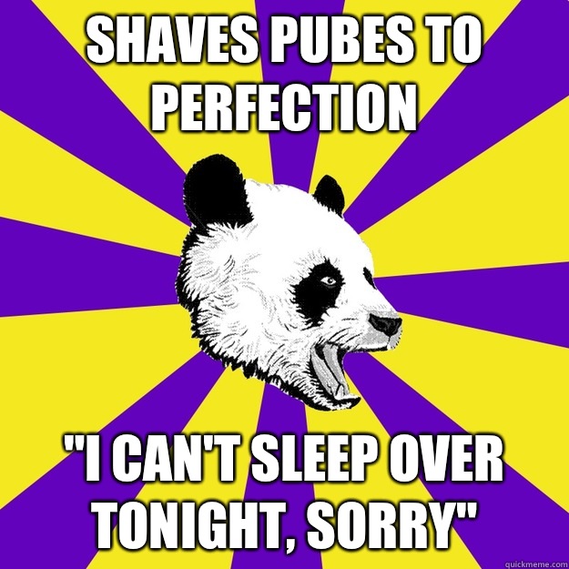 Shaves pubes to perfection 