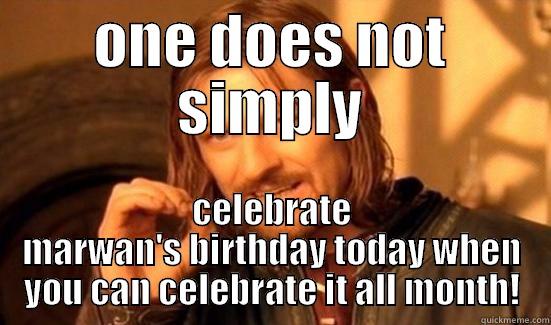 ONE DOES NOT SIMPLY CELEBRATE MARWAN'S BIRTHDAY TODAY WHEN YOU CAN CELEBRATE IT ALL MONTH! Boromir