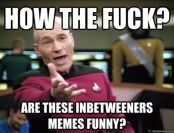 HOW THE FUCK? ARE THESE INBETWEENERS MEMES FUNNY?  Annoyed Picard HD