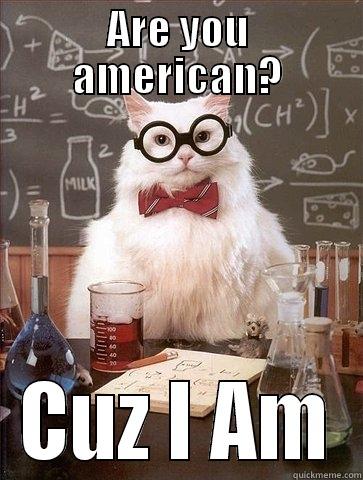 ARE YOU AMERICAN? CUZ I AM Chemistry Cat
