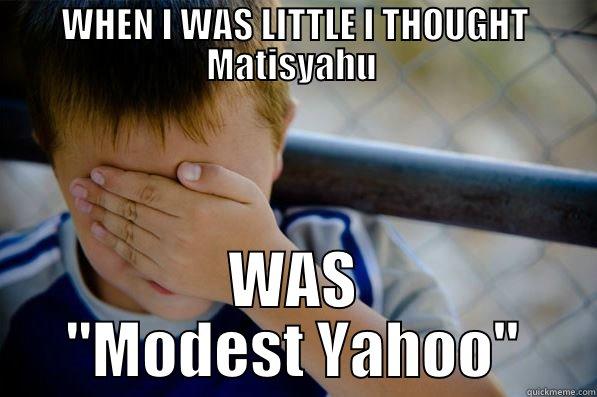 Modest Yahoo - WHEN I WAS LITTLE I THOUGHT MATISYAHU  WAS 