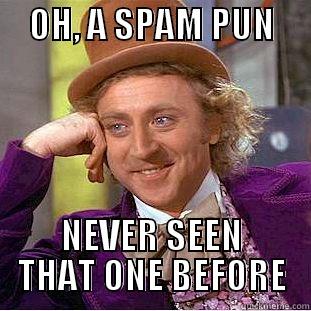 Spam Puns -     OH, A SPAM PUN          NEVER SEEN THAT ONE BEFORE Condescending Wonka