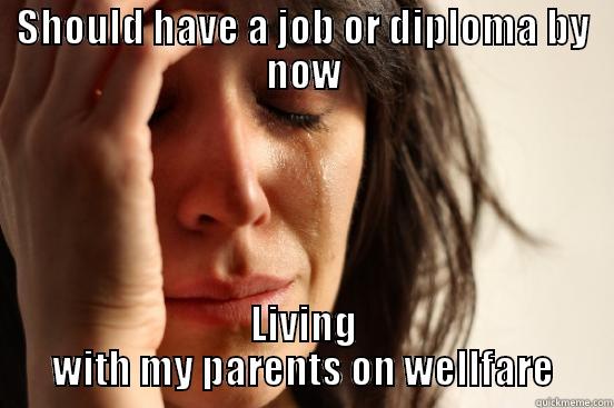 SHOULD HAVE A JOB OR DIPLOMA BY NOW LIVING WITH MY PARENTS ON WELLFARE First World Problems