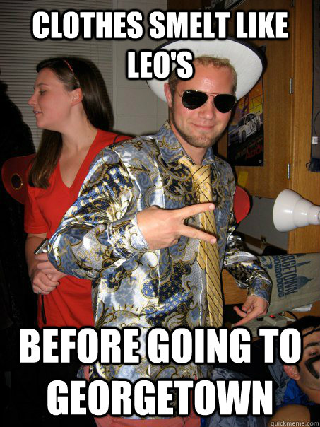clothes smelt like leo's  before going to georgetown   Georgetown Hipster Male