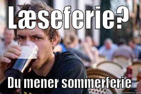 LÆSEFERIE? DU MENER SOMMERFERIE Lazy College Senior