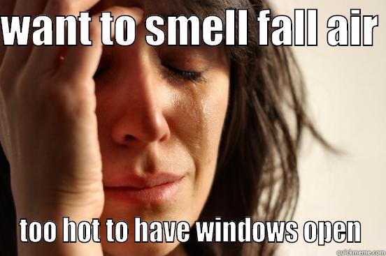 WANT TO SMELL FALL AIR  TOO HOT TO HAVE WINDOWS OPEN First World Problems
