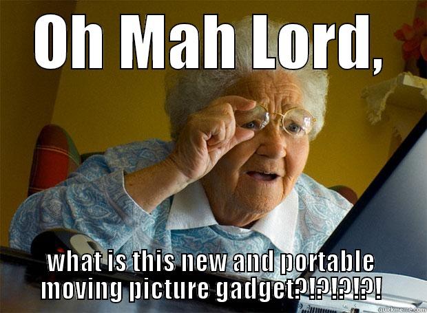 OH MAH LORD, WHAT IS THIS NEW AND PORTABLE MOVING PICTURE GADGET?!?!?!?! Grandma finds the Internet