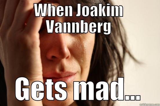 WHEN JOAKIM VANNBERG GETS MAD... First World Problems