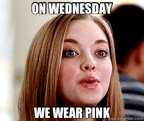 ON WEDNESDAY WE WEAR PINK  Karen Mean Girls