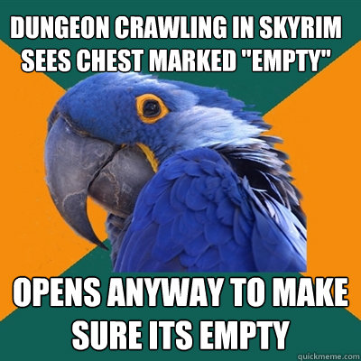 
dungeon crawling in skyrim sees chest marked 