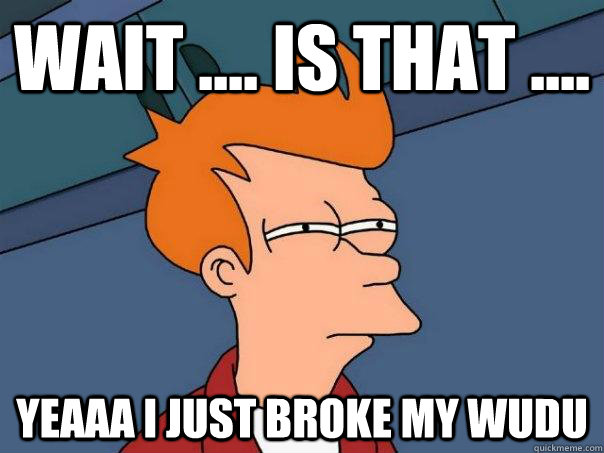 wait .... is that ....  yeaaa I just broke my wudu   Futurama Fry