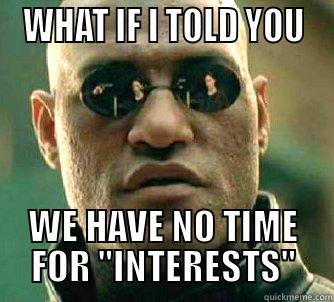  WHAT IF I TOLD YOU  WE HAVE NO TIME FOR 