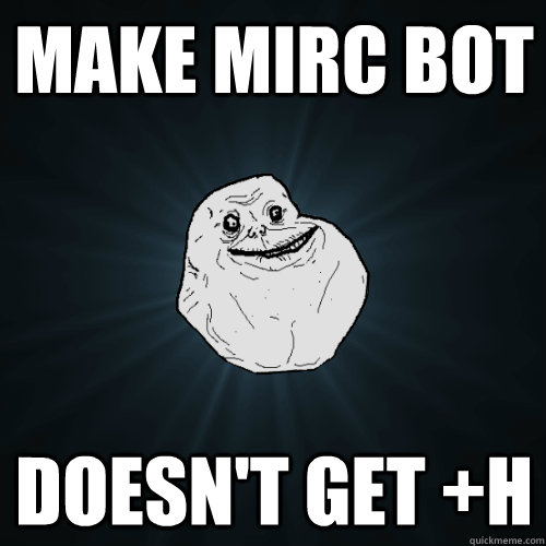 Make Mirc bot Doesn't get +h  Forever Alone