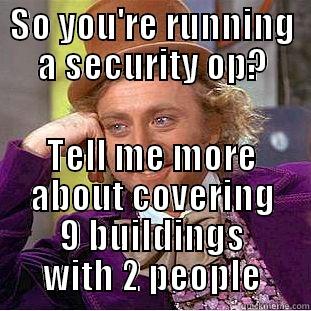 SO YOU'RE RUNNING A SECURITY OP? TELL ME MORE ABOUT COVERING 9 BUILDINGS WITH 2 PEOPLE Creepy Wonka