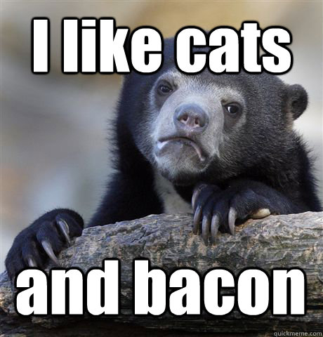 I like cats and bacon - I like cats and bacon  Confession Bear