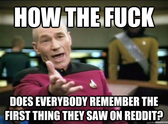 How the fuck Does everybody remember the first thing they saw on Reddit?  Annoyed Picard HD