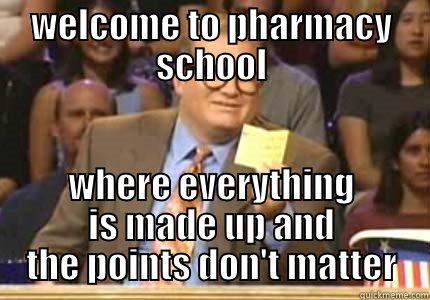 WELCOME TO PHARMACY SCHOOL WHERE EVERYTHING IS MADE UP AND THE POINTS DON'T MATTER Whose Line