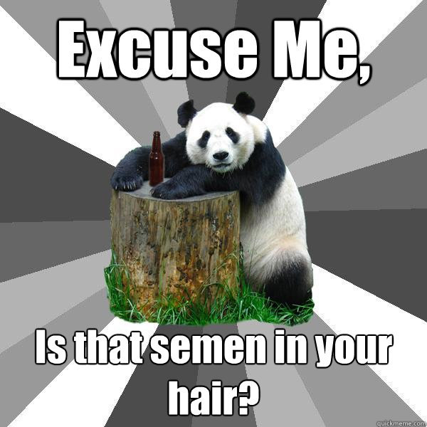 Excuse Me, Is that semen in your hair? - Excuse Me, Is that semen in your hair?  Pickup-Line Panda