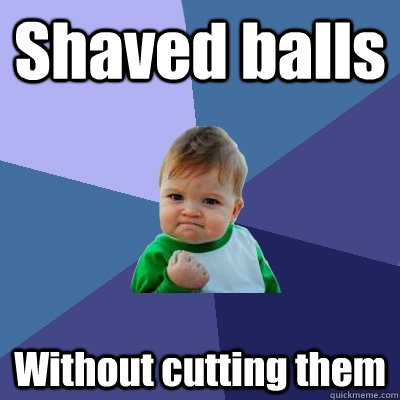 Shaved balls Without cutting them  Success Kid