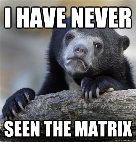 I have never Seen the Matrix  Confession Bear