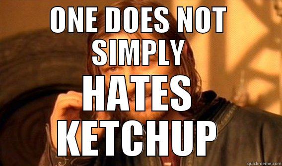ONE DOES NOT SIMPLY HATES KETCHUP One Does Not Simply