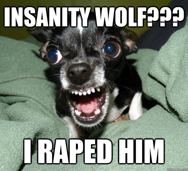 Insanity wolf??? I raped him  Chihuahua Logic