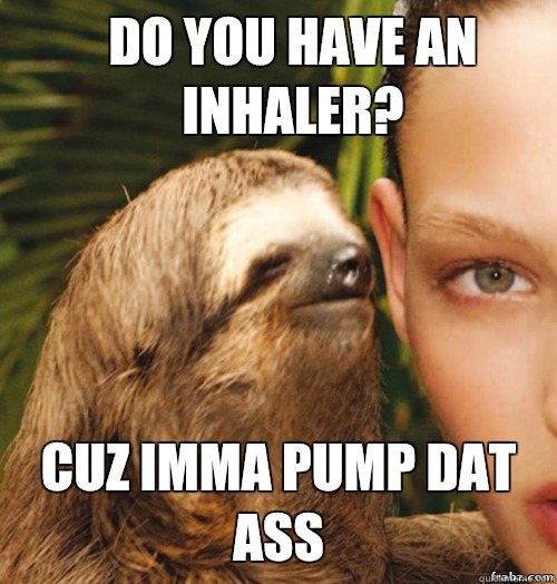 Do you have an inhaler? Cuz Imma pump dat ass - Do you have an inhaler? Cuz Imma pump dat ass  rape sloth