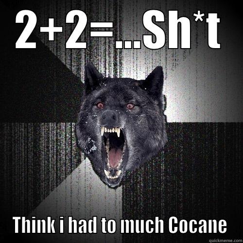 2+2=...SH*T THINK I HAD TO MUCH COCANE Insanity Wolf