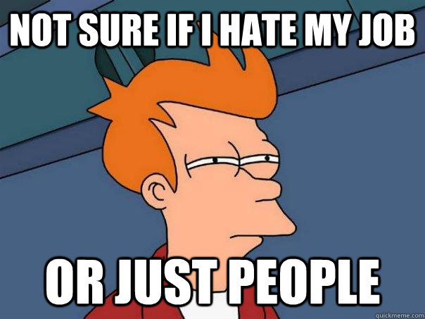 Not sure if I hate my job Or Just People  Futurama Fry