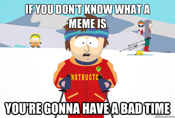 If you don't know what a
meme is You're gonna have a bad time  Super Cool Ski Instructor
