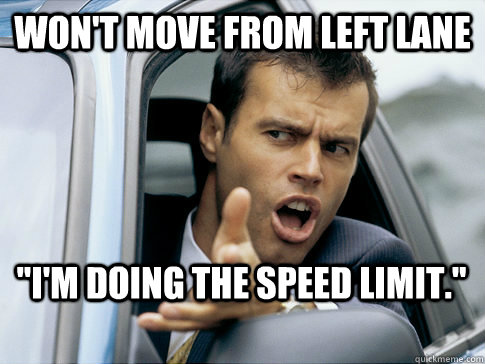 won't move from left lane 