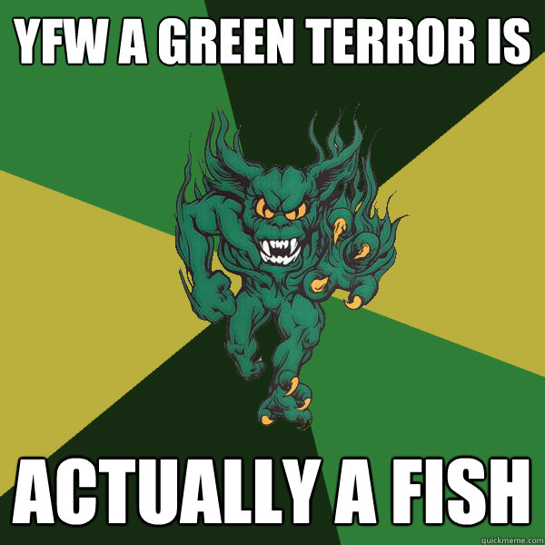 yfw a green terror is  actually a fish  Green Terror