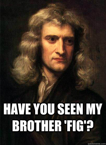  Have you seen my brother 'FIG'?  Sir Isaac Newton