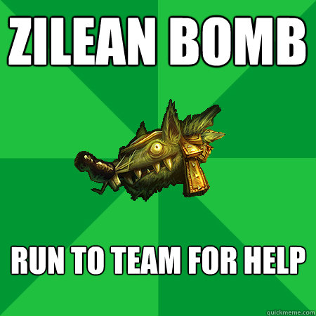 Zilean bomb Run to team for help   