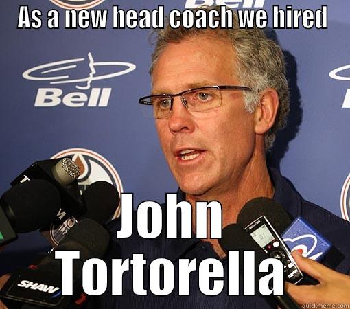 AS A NEW HEAD COACH WE HIRED JOHN TORTORELLA Misc