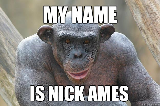 My Name Is Nick Ames  The Most Interesting Chimp In The World