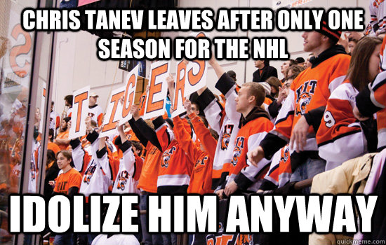 Chris tanev leaves after only one season for the nhl idolize him anyway  RIT Corner Crew
