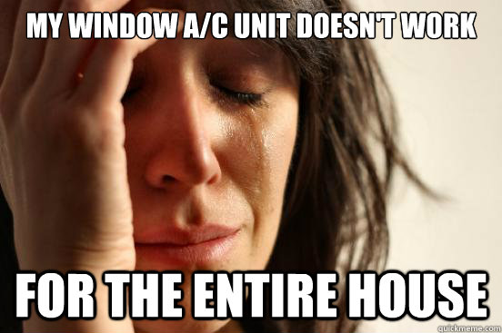 My window A/C unit doesn't work for the entire house  First World Problems