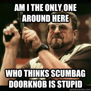 Am i the only one around here who thinks scumbag doorknob is stupid - Am i the only one around here who thinks scumbag doorknob is stupid  Am I The Only One Round Here