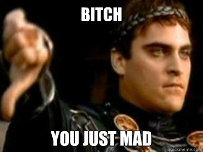 BITCH YOU JUST MAD  Downvoting Roman