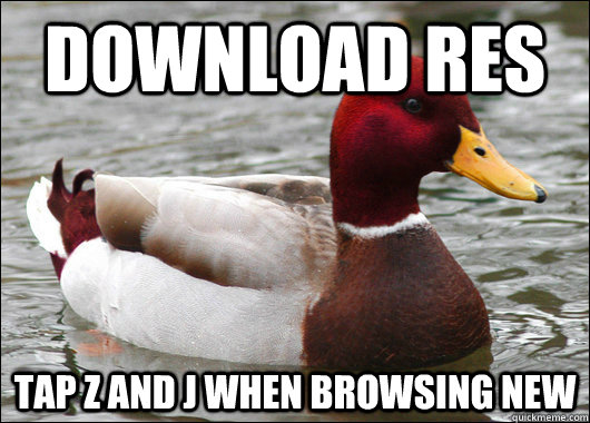 Download RES Tap Z and J when browsing new  Malicious Advice Mallard