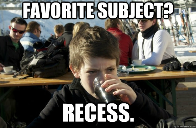 Favorite subject? recess.  Lazy Primary School Student