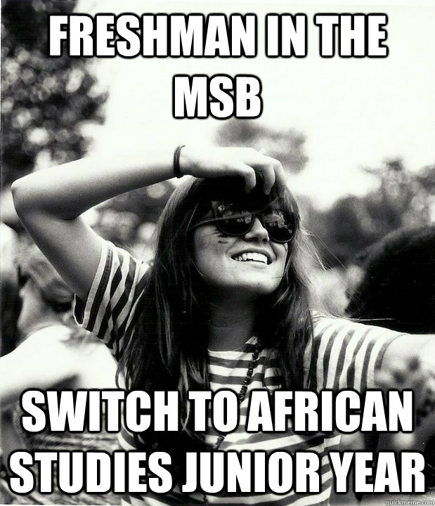 Freshman in the MSB Switch to African studies junior year  Georgetown Hipster