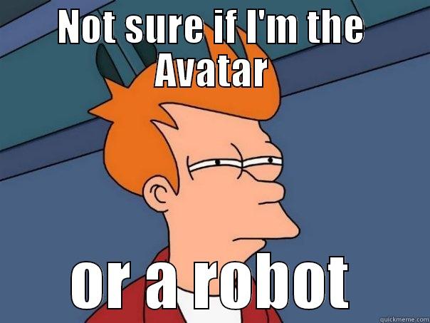 NOT SURE IF I'M THE AVATAR OR A ROBOT Futurama Fry