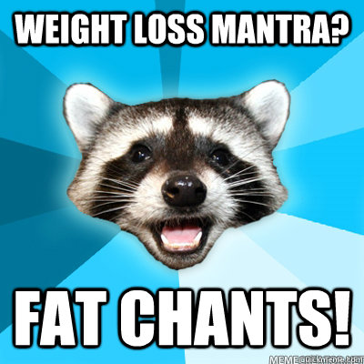 Weight loss mantra? Fat chants!   Lame Pun Raccoon