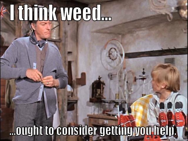 I THINK WEED...                     ...OUGHT TO CONSIDER GETTING YOU HELP. Misc