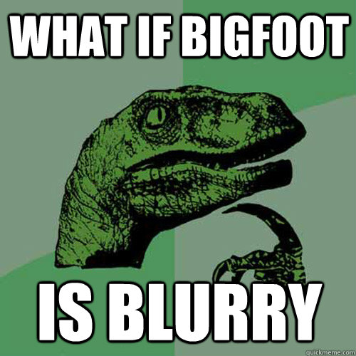 what if bigfoot is blurry  Philosoraptor